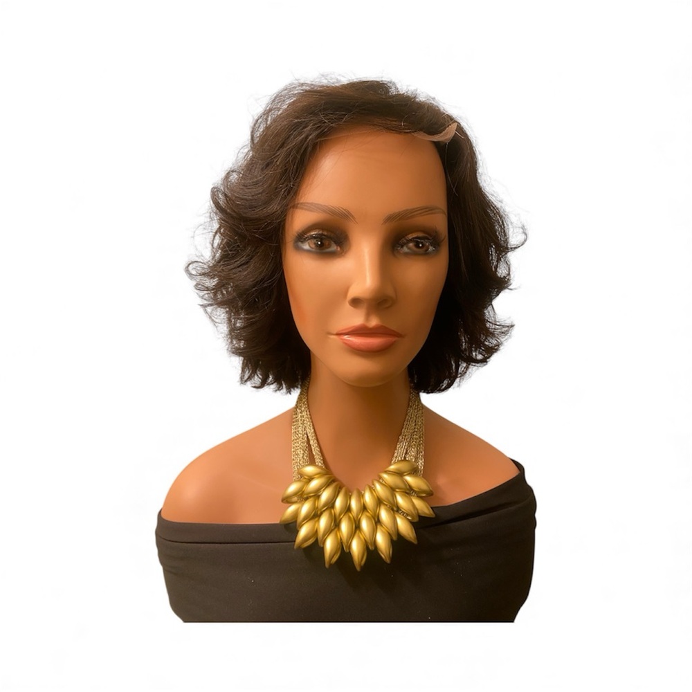 BC268 Handmade human hair 4x4 Hd lace closure wig-10”